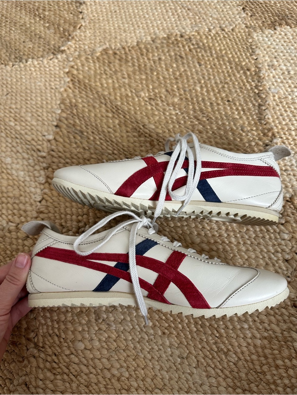 Onitsuka Tiger Mexico 66 sneakers with red and navy stripes